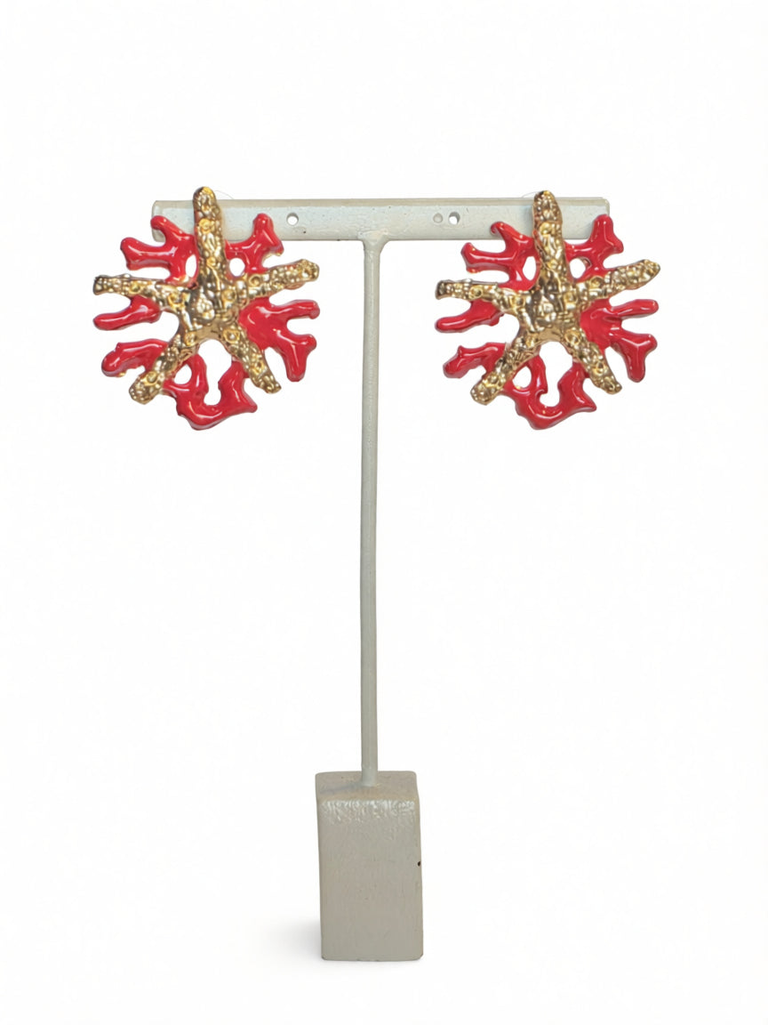Red Coral Earrings