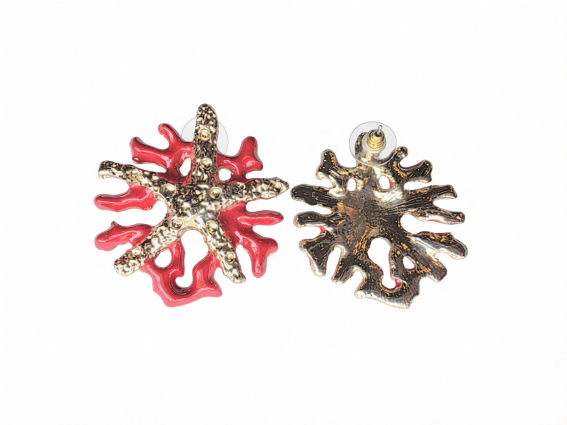 Red Coral Earrings