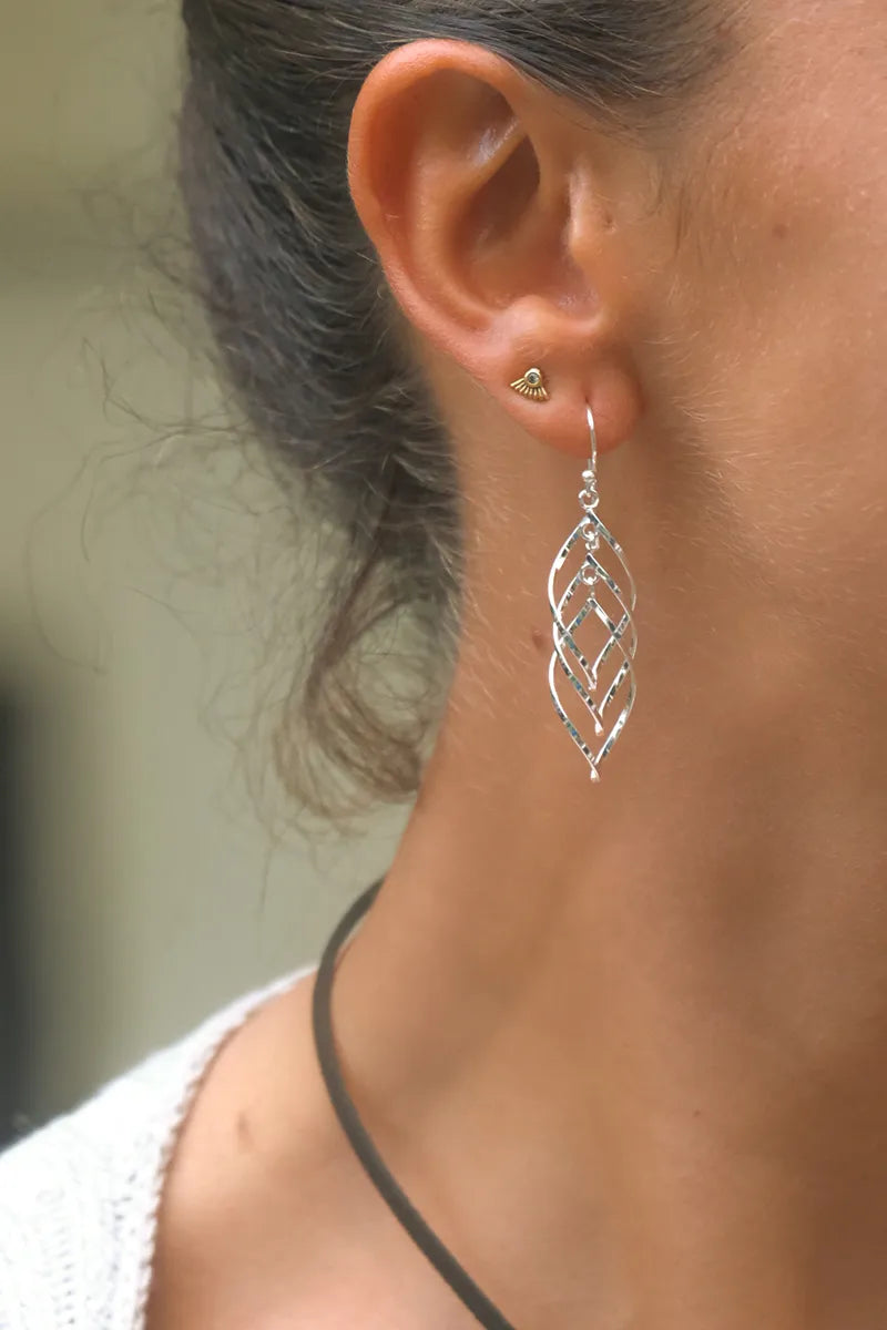 Fusili Silver Earrings