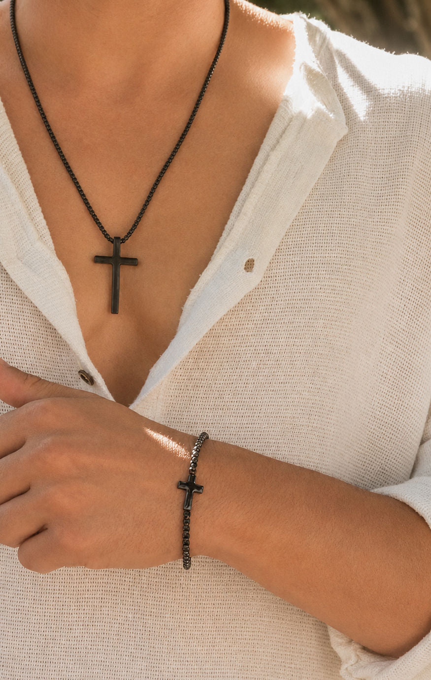 Black Cross Bracelet