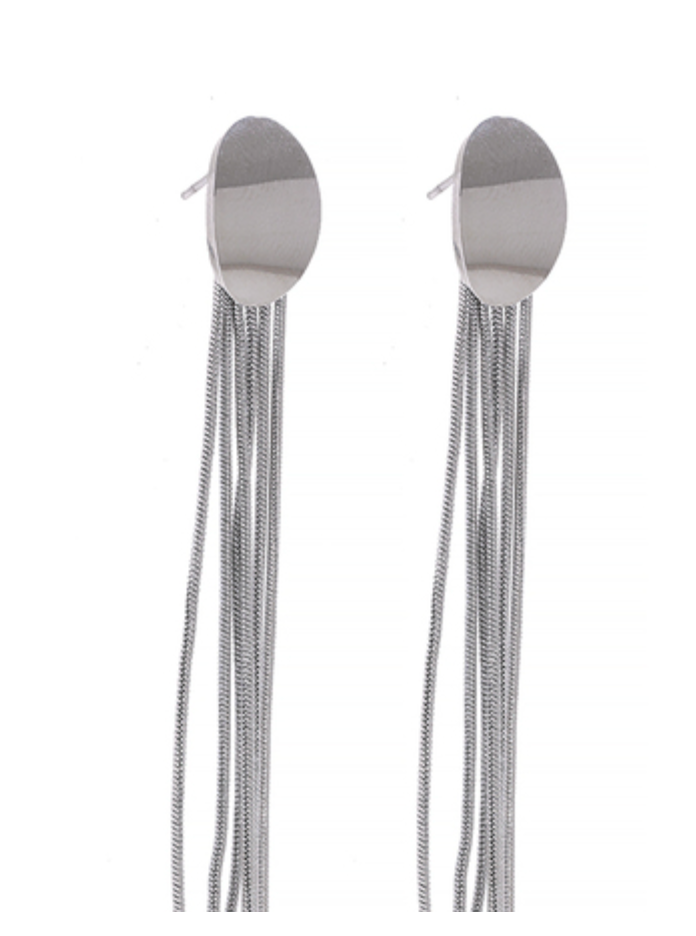 White Fringe Earrings