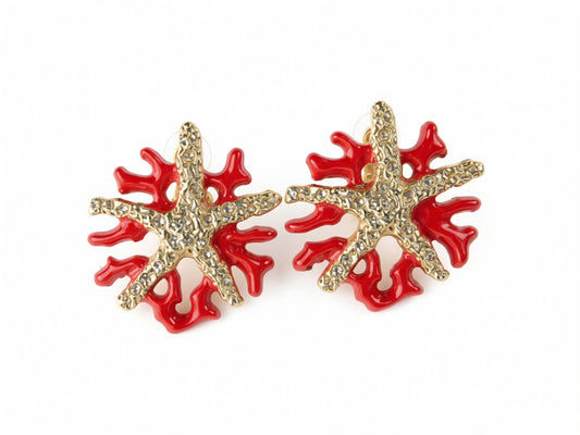 Red Coral Earrings