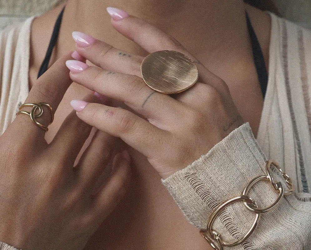 Goldish Elastic Ring