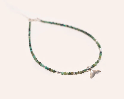 Jasper Silver Anklet