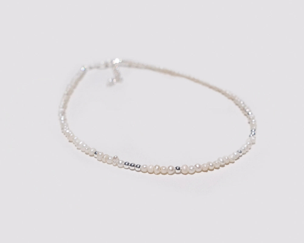 Perle Silver Anklet