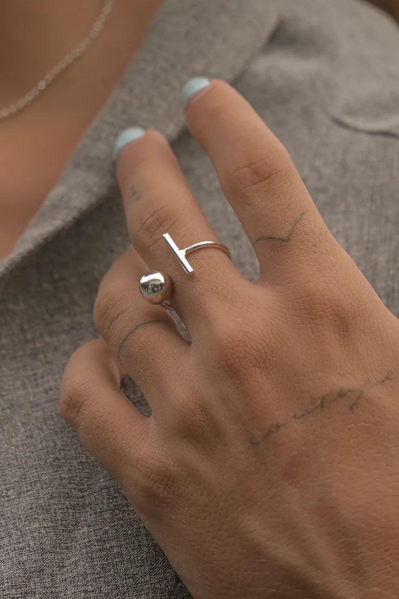 TB Silver Ring