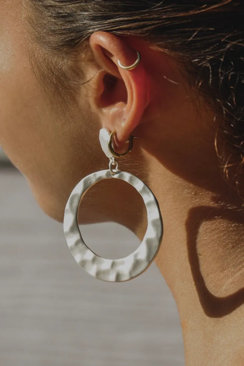 White Hammer Earrings