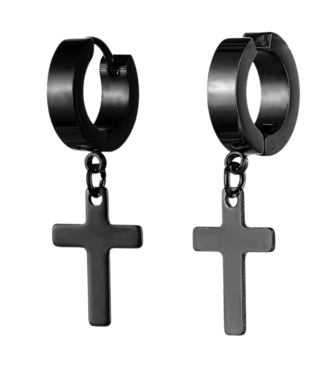 Black Cross Earrings