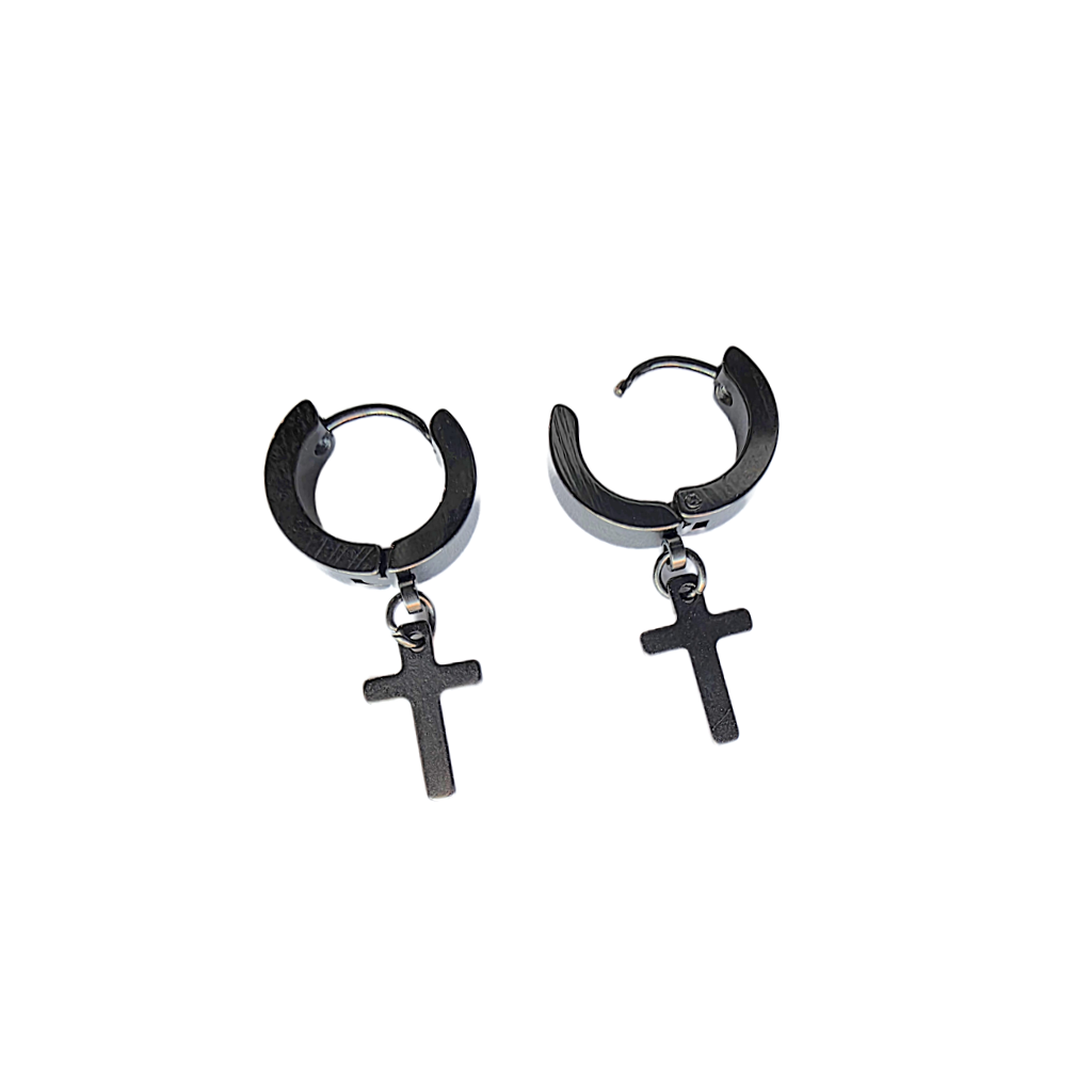 Black Cross Earrings