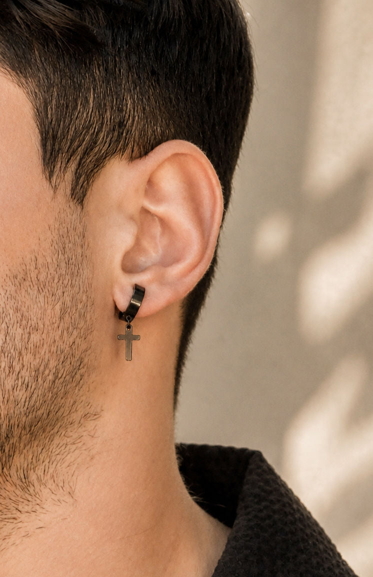 Black Cross Earrings