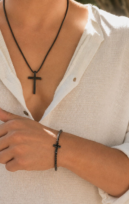 Black Cross Bracelet