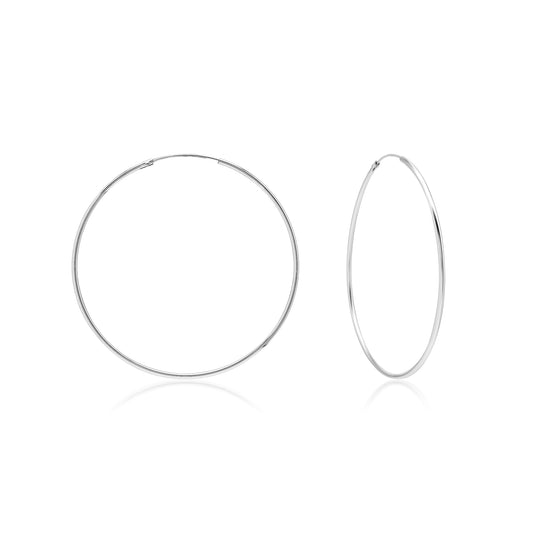 Creole B Silver Earrings
