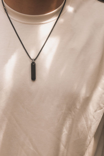 Bar Black Necklace
