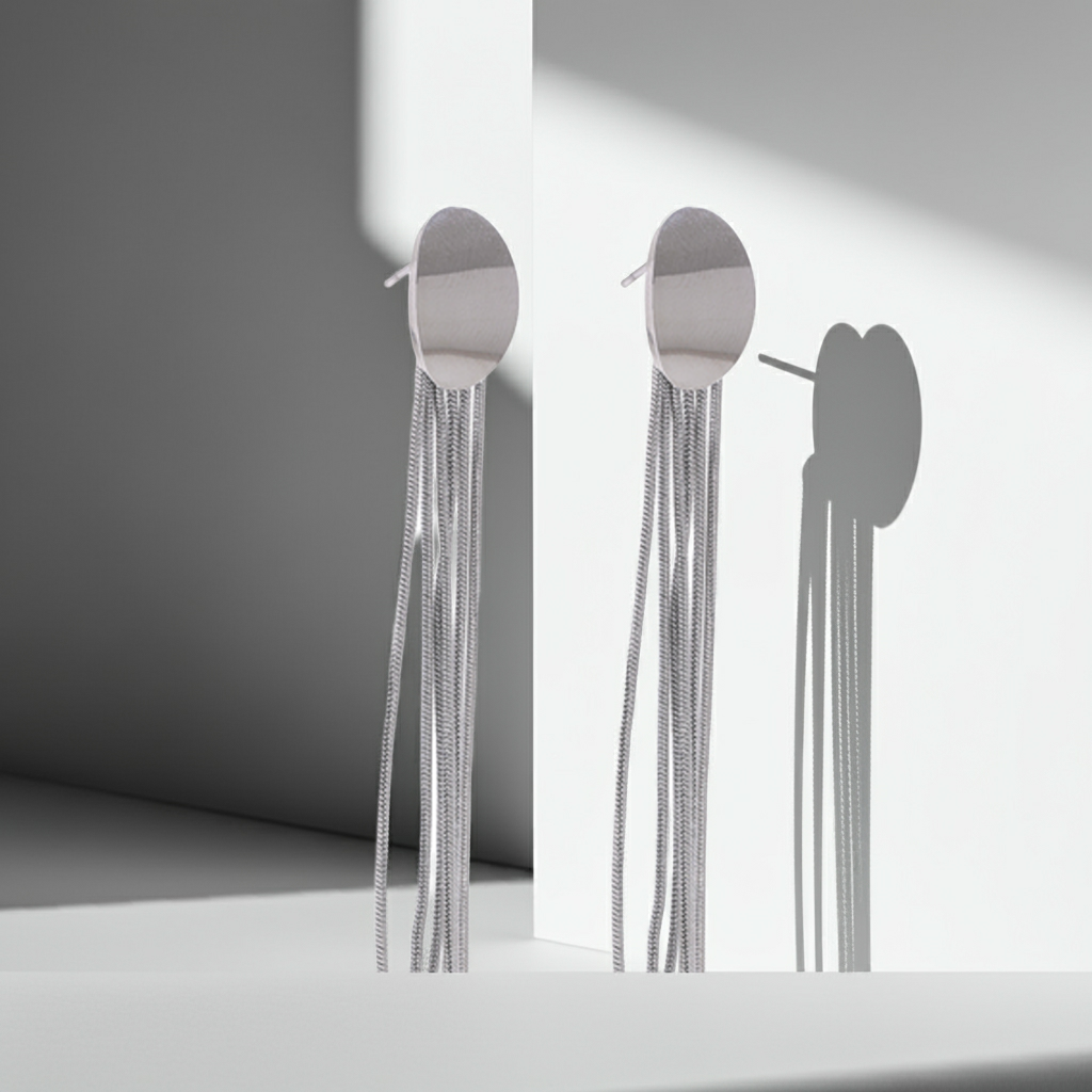 White Fringe Earrings