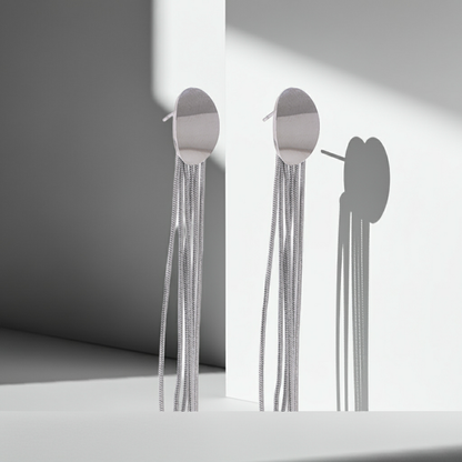 White Fringe Earrings