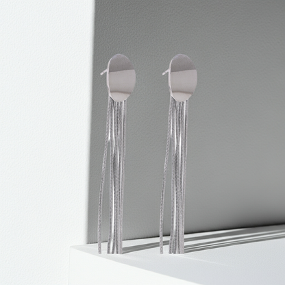White Fringe Earrings