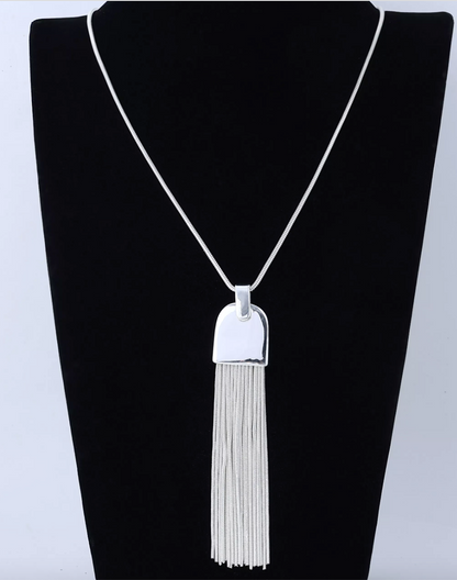 White Fringe Necklace